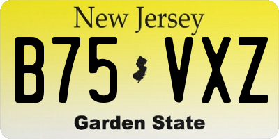 NJ license plate B75VXZ