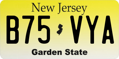 NJ license plate B75VYA