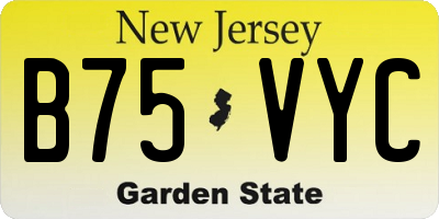 NJ license plate B75VYC