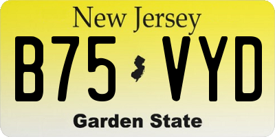 NJ license plate B75VYD