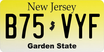 NJ license plate B75VYF