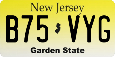 NJ license plate B75VYG