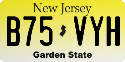 NJ license plate B75VYH
