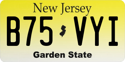 NJ license plate B75VYI