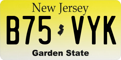 NJ license plate B75VYK