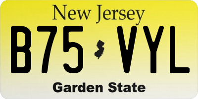 NJ license plate B75VYL