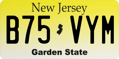 NJ license plate B75VYM