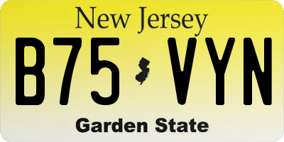 NJ license plate B75VYN