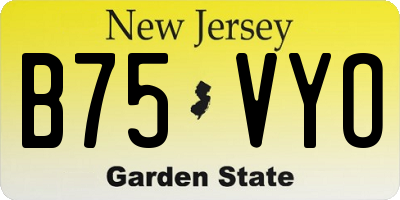 NJ license plate B75VYO
