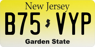 NJ license plate B75VYP