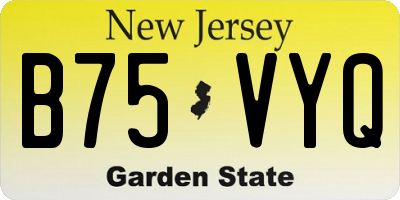 NJ license plate B75VYQ