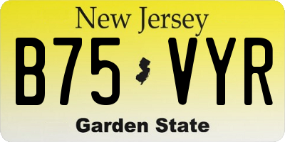 NJ license plate B75VYR