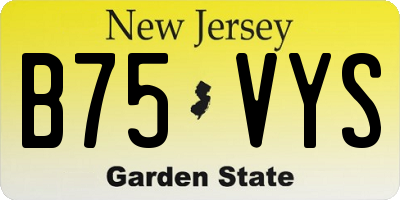 NJ license plate B75VYS