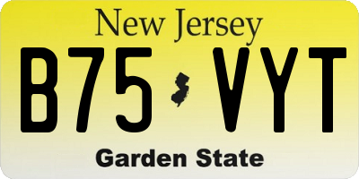 NJ license plate B75VYT