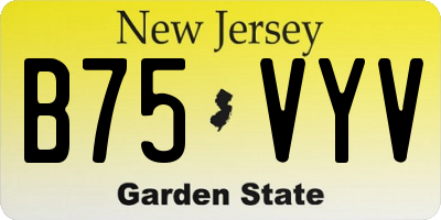 NJ license plate B75VYV