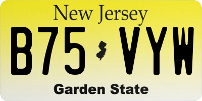 NJ license plate B75VYW