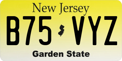 NJ license plate B75VYZ