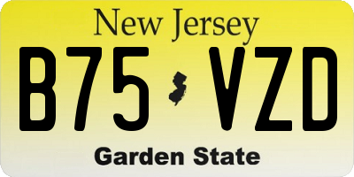 NJ license plate B75VZD