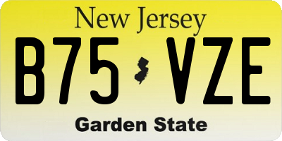 NJ license plate B75VZE