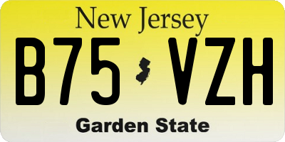 NJ license plate B75VZH