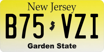 NJ license plate B75VZI