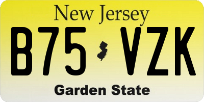 NJ license plate B75VZK