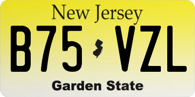 NJ license plate B75VZL