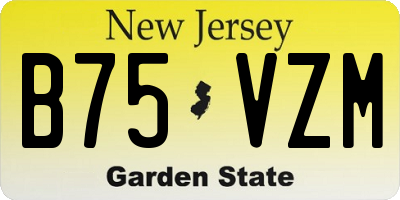 NJ license plate B75VZM