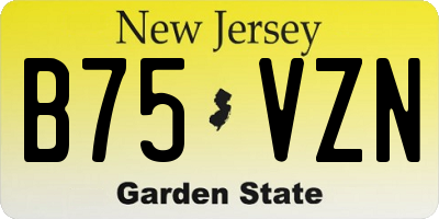 NJ license plate B75VZN