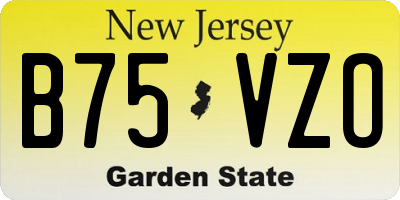 NJ license plate B75VZO