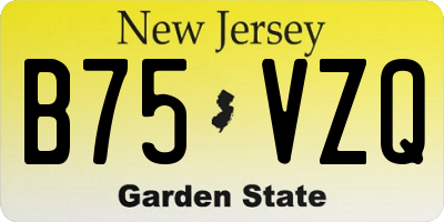 NJ license plate B75VZQ