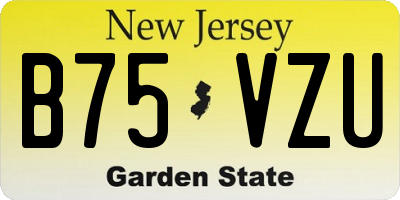 NJ license plate B75VZU