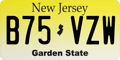 NJ license plate B75VZW