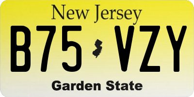 NJ license plate B75VZY