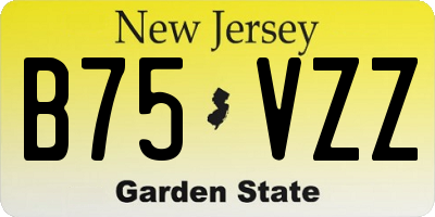NJ license plate B75VZZ