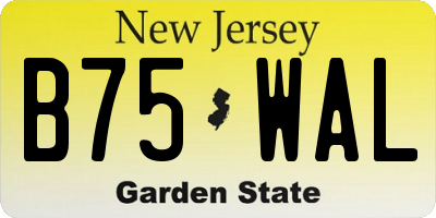 NJ license plate B75WAL