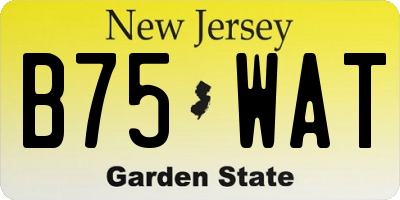 NJ license plate B75WAT