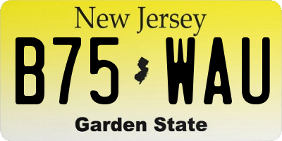 NJ license plate B75WAU