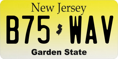 NJ license plate B75WAV
