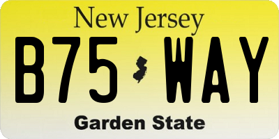 NJ license plate B75WAY