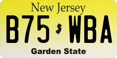NJ license plate B75WBA