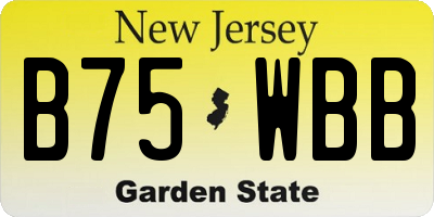 NJ license plate B75WBB