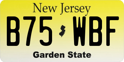 NJ license plate B75WBF