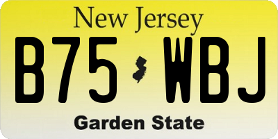 NJ license plate B75WBJ