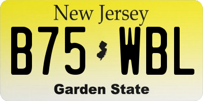 NJ license plate B75WBL