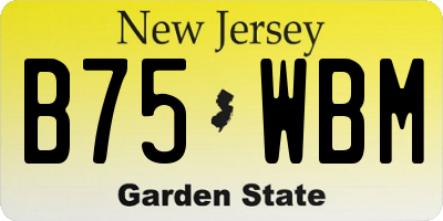NJ license plate B75WBM