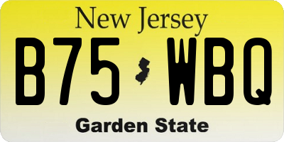 NJ license plate B75WBQ
