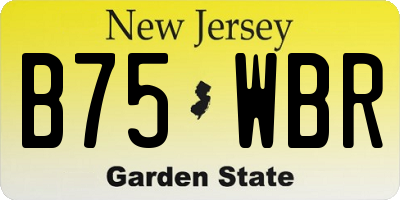 NJ license plate B75WBR