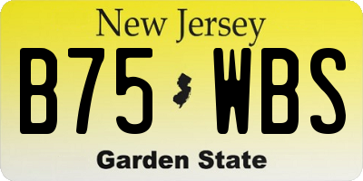 NJ license plate B75WBS