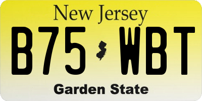 NJ license plate B75WBT
